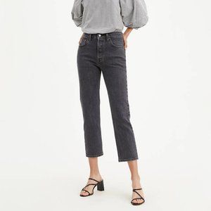 Levi's Womens 501 cropped jeans - black